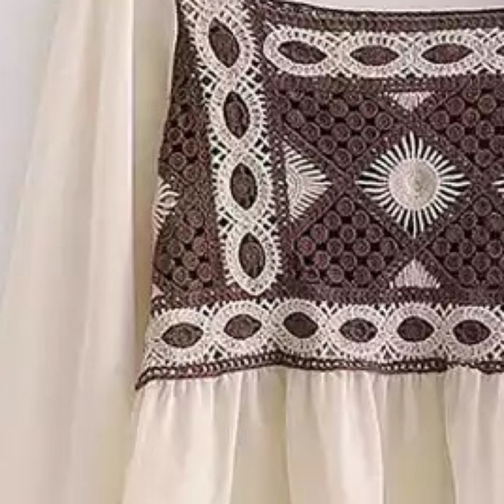 Bohemian Chic Chiffon Knit Blouse - Picture 3 of 11
